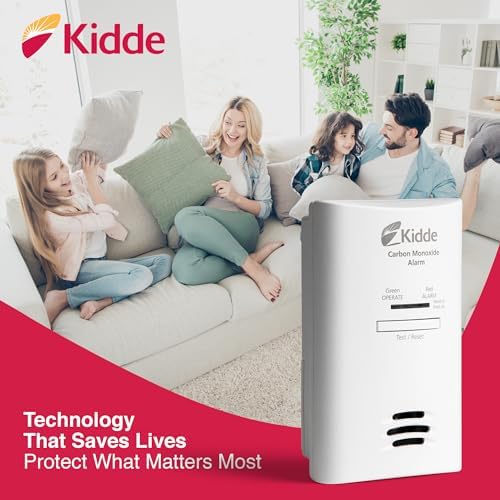 Kidde Carbon Monoxide Detector, Plug in Wall with AA Battery Backup, Test-Hush Button