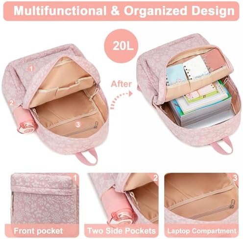 School Backpack for Teen Girls Bookbags Elementary High School Corduroy Laptop Bags Women Travel Daypacks