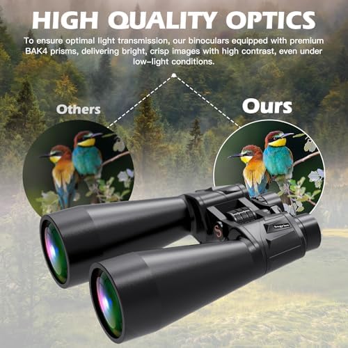 18x70 Binoculars for Adults High Powered, Large Aperture 70mm Astronomy Binoculars for Long Distance Viewing, Waterproof & Fogproof with Smartphone Adapter, Tripod Adapter, Carrying Case