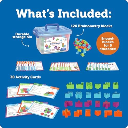 Learning Resources STEM Explorers Brainometry Classroom Set, Kids Games, Puzzles, Sensory Toys, Classroom Must Haves, Montessori Toys, 3D Puzzle, Brain Games, Math Manipulatives, Puzzles for Kids