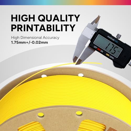 OVERTURE PLA Filament 1.75mm, Neatly Wound 3D Printer Filament 1kg Spool (2.2lbs), Dimensional Accuracy +/- 0.02 mm, Fit Most FDM 3D Printers (Lemon Yellow)