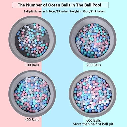 MoonxHome Ball Pit Balls for Toddlers, BPA Free Crush Proof Plastic Toy Balls for Ball Pit, Children's Pool Water Toys, Macaron Ocean Balls for Play Tent 2.15 Inch Pack of 100…