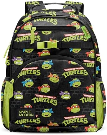 Simple Modern Large Nickelodeon Viacom Kids Backpack for School Girls and Boys | Elementary Backpack for Teen | Fletcher Collection | Kids - 16" tall | TMNT Turtles Unite