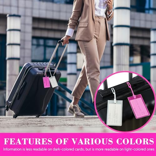 100 Pack Luggage Tags for Suitcases, Airplane Travel Essentials for Flying, International Travel Must Haves, and Luggage Accessories by Sodsay
