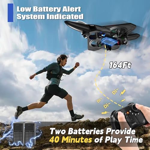 4DRC V32 Foam RC Planes Remote Control Airplanes for Kids Adults 8-16, RC Drone Airplane Helicopter Fighter Jet with Light, 360° Flip, Stunt Roll, Airplane Toy Gifts for Kids Boys Adults Beginners