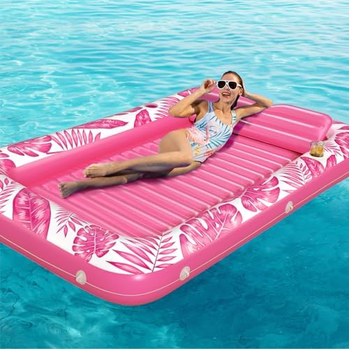 Inflatable Tanning Pool Lounger Float - Jasonwell 4 in 1 Sun Tan Tub Sunbathing Pool Lounge Raft Floatie Toys Water Filled Tanning Bed Mat Pad for Adult Blow Up Kiddie Pool Kids Ball Pit Pool
