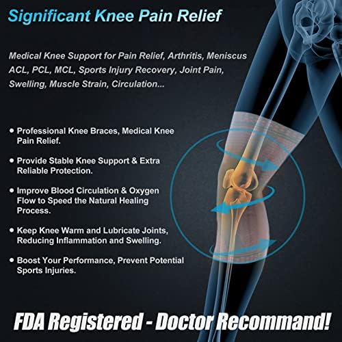 NEENCA Professional Knee Brace for Pain Relief, Medical Knee Support with Patella Pad & Side Stabilizers, Compression Knee Sleeve for Meniscus Tear, ACL, Joint Pain, Runner, Workout - FSA/HSA APPROVED