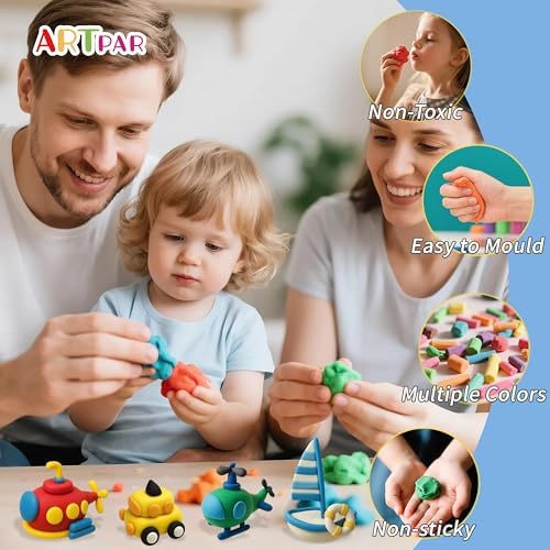 ARTPAR Air Dry Clay 156 Colors,Modeling Magic Clay for Kids Bulk Kit, Soft & Non Sticky,Non-Toxic Art and Crafts Supplies for Classroom Projects, Creative Toys Family Party Games for Boys & Girls