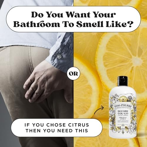 Poo-Pourri Before-You-Go Toilet Spray, Original Citrus, Refill Bottle 16 Fl Oz - Lemon, Bergamot and Lemongrass