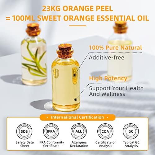 HIQILI 16 Fl Oz Orange Essential Oil, Pure and Natural for Diffuser, Skin - 500ML