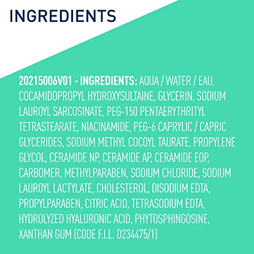 CeraVe Foaming Facial Cleanser, Daily Face Wash for Oily Skin, Hyaluronic Acid + Ceramides + Niacinamide, Fragrance Free & Paraben Free, Non-Drying Oil Control Face Wash, 19 Fluid Ounce