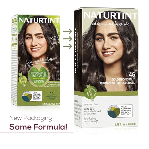 Naturtint 4G Golden Chestnut Permanent Hair Color (Pack of 6), Ammonia Free, Vegan, Cruelty Free, up to 100% Gray Coverage, Long Lasting Results (Packaging may vary)