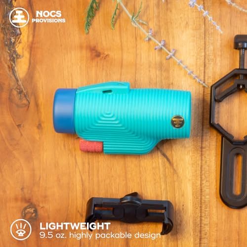 Nocs Provisions Zoom Tube 8x32 Monocular, 8X Magnification Telescope, Bak4 Prism, Wide Field of View for Bird Watching, Backpacking & Wildlife Viewing - Tahitian Blue
