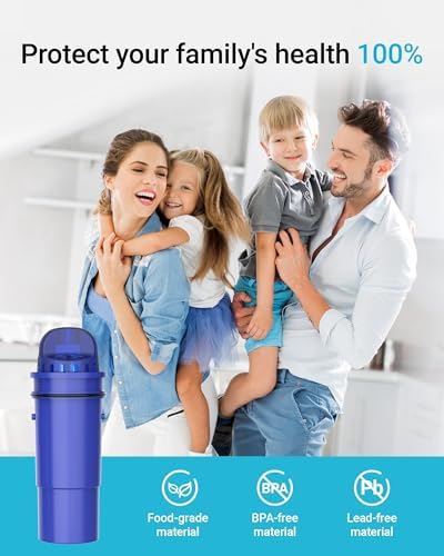 AQUA CREST CRF-950Z NSF Certified Pitcher Water Filter, Replacement for Pur CRF950Z, DS-1800Z, PPT700W, PPF951K, CR-1100C, CR-6000C, PPT711W, PPT711, PPT710W, PPT111W and More Pur Pitchers (Pack of 4)