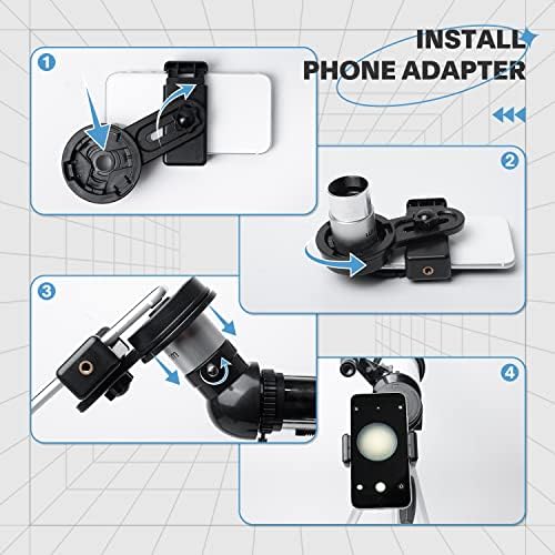 Telescope 80mm Aperture 600mm - Astronomical Portable Refracting Telescopes Fully Multi-Coated High Transmission Coatings AZ Mount with Tripod Phone Adapter, Wireless Control, Carrying Bag.