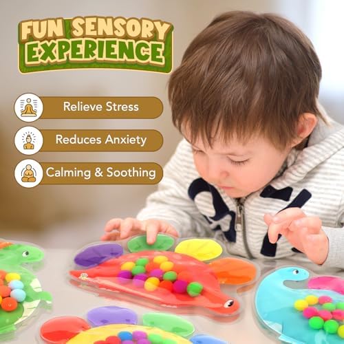 ZaxiDeel Dinosaur Sensory Toys for Toddler Kids : Easter Basket Stuffers Gift Quiet Fidget for Classroom, Montessori Preschool Learning Activities Calm Down Travel Toys for Kids Ages 3 4 5