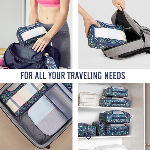 Veken 8 Set Packing Cubes for Travel Essentials, Suitcase Organizer Bags in 4 Sizes, Carry-On Luggage Accessories with Large Laundry & Hanging Toiletry Bag, Must-Have for Airplane, Road Trip & Camping