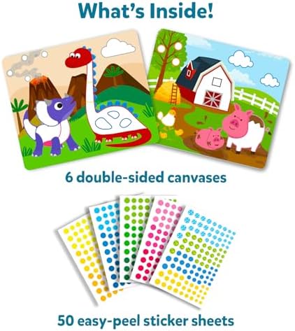 Skillmatics Dot It Sticker Art - Animals & Dinosaurs Combo, Mess-Free Fun for Kids, 750+ Stickers, Craft Kits, DIY Scrapbooking Activity, Travel Toys, Gifts for Ages 3, 4, 5, 6, 7
