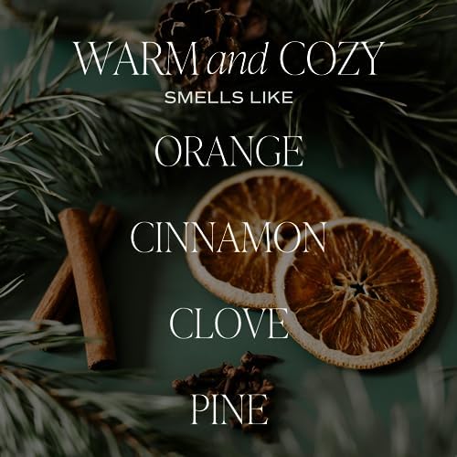 Sweet Water Decor Warm and Cozy Soy Candle - Orange Peel, Cinnamon, Ginger and Clove Scented Candles for Home - 9oz Amber Jar + Black Lid, 40+ Hour Burn Time, Made in The USA
