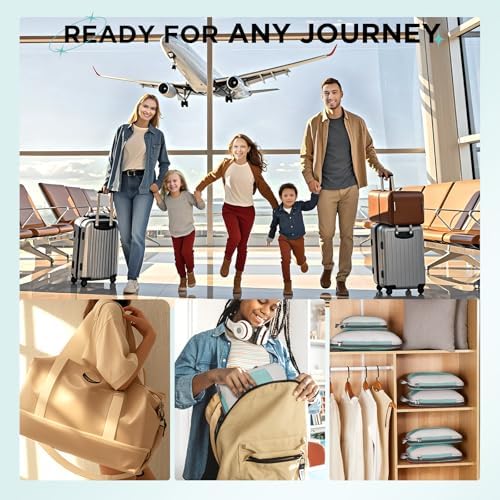 10 Set Compression Packing Cubes for Travel Essentials,Compressible Expandable Packing Cubes for Suitcase,OlarHike Luggage Organizer Bags for Travel,Handy Helper for Organizing Clothes(New Blue Green)