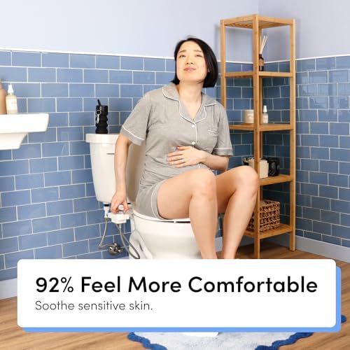 TUSHY Fresh Cool Water Bidet: Ultra Slim Toilet Seat Attachment (Non-Electric Self-Cleaning Hygienic Nozzle) Easy DIY Install <10 Min | Adjustable Water Pressure, Bamboo Knob