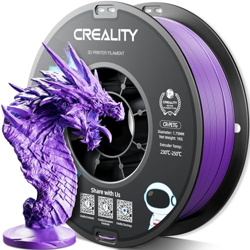 Official PETG 3D Printer Filament 1.75mm 1KG (2.2lbs), High Precision Strong Toughness, Odorless Better Flow Moistureproof 4D Printing Ender Filament(Purple)