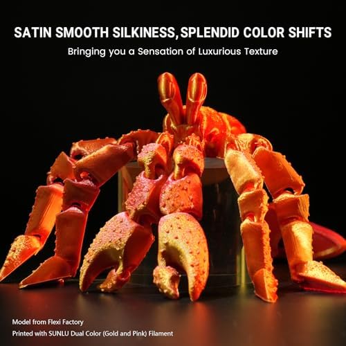 SUNLU PLA+ Silk Filament, Four-Color 3D Printer Filament 1.75mm, Dimensional Accuracy +/- 0.02mm, 1KG Spool(2.2 lbs), Silk Quadruple Color(Black Red Yellow Grey)