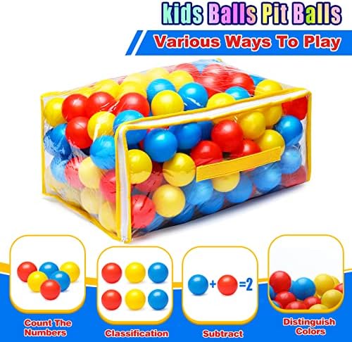 Vanland Ball Pit Balls for Baby and Toddler Phthalate Free BPA Free Crush Proof Plastic - Multicolored Pit Balls in Reusable Play Toys for Kids with Storage Bag
