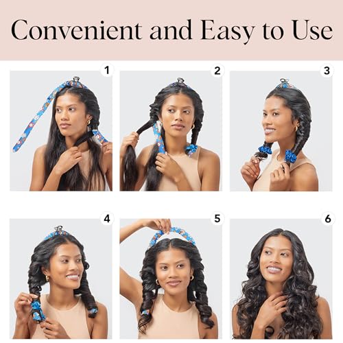 BT21 x Kitsch Satin Heatless Hair Curler Set - Heatless Curls Overnight, Hair Rollers for Soft Curls & Frizz-Free Styling, No Heat Curlers To Sleep in, Curling Rod Headband for Overnight Curl - BT21