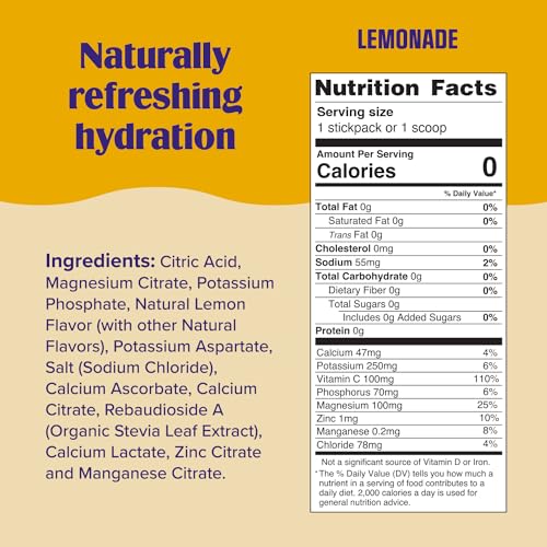 Ultima Replenisher Daily Electrolyte Powder Drink Mix – Sugar Free – Lemonade, 90 Servings – Hydration Powder with 6 Key Electrolytes and Trace Minerals – Keto Friendly, Vegan, Non-GMO
