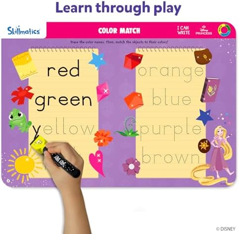 Skillmatics I Can Write Disney Princess - Reusable Preschool Learning Activities, Educational Toy and Game, Back to School Supplies, Gifts for Students, Kids, Toddlers Ages 3, 4, 5, 6