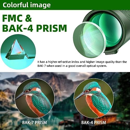 40X60 Monocular Telescope, High Power Monocular for Adults with Phone Adapter& Tripod& Hand Strap, Low Night Vision Monocular, Equipped with BAK4 Prism for Bird Watching and Traveling Concert