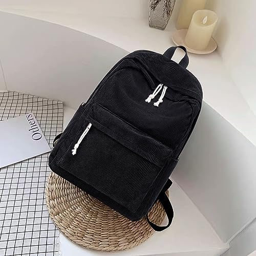 School Backpack for Teen Girls Bookbags Elementary High School Corduroy Laptop Bags Women Travel Daypacks