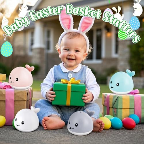 Baby Boy Bath Toys, Toddler Bath Toys for Kids Ages 1-3, Light Up Whale Bath Toy Sprinkler, Pool Water Table Infant Baby Toys 6-12-18 Months, Bathtub Fountain Toy Boys 1st Birthday 1 2 3 Gifts