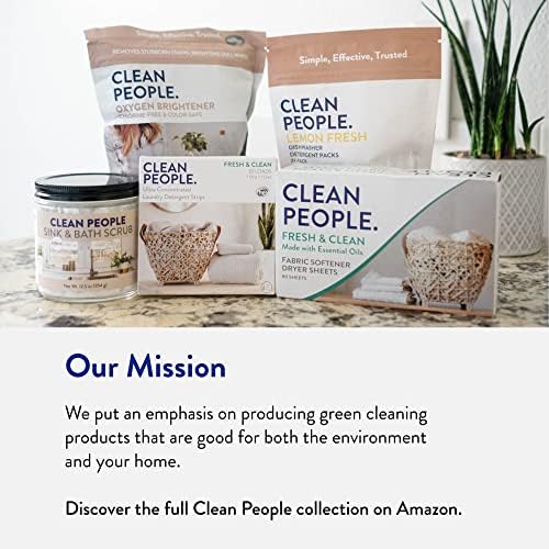 The Clean People Laundry Detergent Sheets - Laundry Soap - Ultra Concentrated, Recyclable Packaging, Stain Fighting - Fresh Scent, 96 Pack