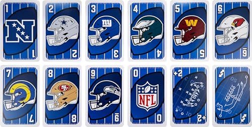 Mattel Games Giant UNO NFL Game for Kids, Adults & Family with Oversized Card, Collectible Deck for Fans