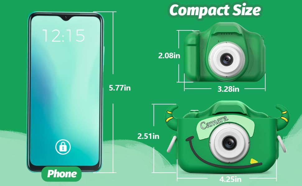 Goopow Kids Camera Toys for 3-8 Year Old Girls Boys,Children Digital Video Camcorder Camera with Cartoon Soft Cover, Best Chritmas Birthday Festival Gift for Kids - 32G SD Card Included