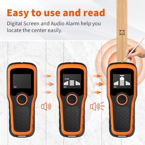 Stud Finder Wall Scanner 5-in-1 - Detector for Wood, Metal, Joists, Pipes, and AC Wires, Upgraded New version Intelligent Chip, High-Definition LCD Display Screen & Audible Alarm