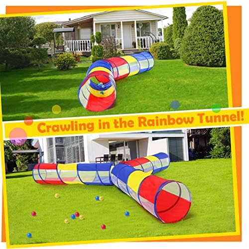 Kids Play Tunnel Tent for Toddlers, Colorful Pop Up Crawl Tunnel Toy for Baby or Pet with Breathable Mesh, Collapsible Gift for Boy and Girl Play Tunnel Indoor and Outdoor Game