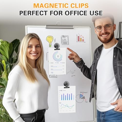 Grtard 48pack Magnetic Clips Heavy Duty, Black Magnet Clips for Fridge, Refrigerator Magnets, Scratch Free Magnets with Clip, Strong Magnetic Clip for Refrigerator, Whiteboard, Locker, Classroom