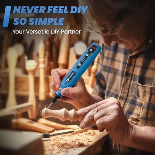 HARDELL Cordless Rotary Tool, 5 Variable Speed Mini Rotary Tool Kit with 69 Accessories, 3.7V Type-C Charging Power Rotary Tool for Engraving, Sanding, Polishing, Carving, Cutting, DIY Crafts