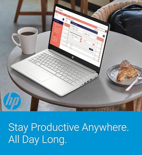 HP 14" Ultra Light Laptop for Student & Home (Intel Quad-Core N4120, 4GB RAM, 128GB(64GB + 64GB SD), 1-Year Office 365) 11-Hr Long Battery Life, Webcam, WiFi, Win 11 Home in S Mode - Snow White