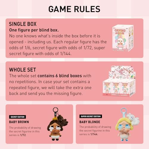 POP MART Crybaby Tears Factory Series - Vinyl Face Plush Blind Box, Random Design Action Figures Collectible Toys Home Decorations, Holiday Birthday Gifts, Single Box