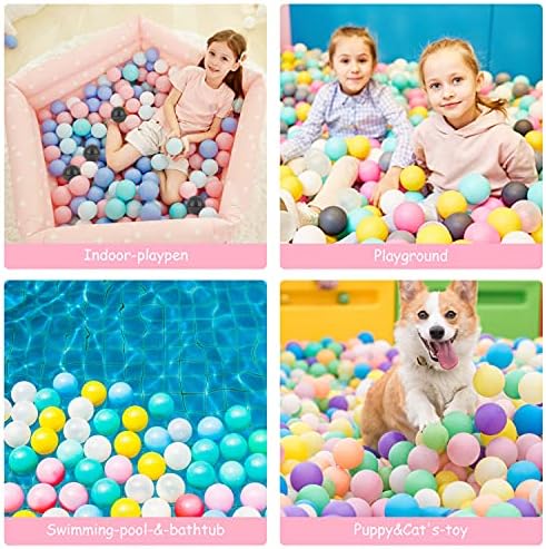 Ball Pit Balls Phthalate Free BPA Free Crush Proof Plastic - 7 Bright Colors in Reusable Play Toys for Kids with Storage Bag