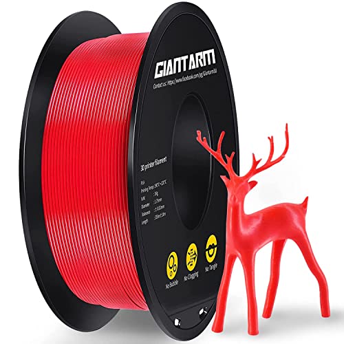 GIANTARM 3D Printer Filament, Red Pla Filament, 1Kg(2.2lbs) Spool, 1.75mm Dimension Accuracy +/- 0.03mm, 3D Printing Filament