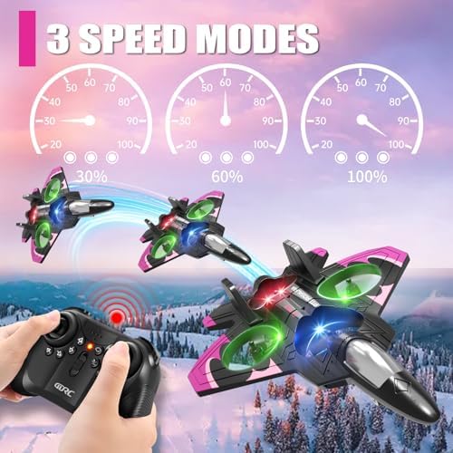 4DRC V32 Foam RC Planes Remote Control Airplanes for Girls Boys Adults 8-16, RC Drone Airplane Helicopter Fighter Jet with Light, Fighter Jet Toys, Airplane Toy Gifts for Kids Adults Beginners