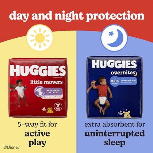 Huggies Size 6 Overnites Baby Diapers: Overnight Diapers, Size 6 (35+ lbs), 84 Ct (2 Packs of 42), Packaging May Vary