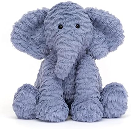Jellycat Fuddlewuddle Elephant Stuffed Animal, Medium 9 inches - Elephant Plush Toy - Classic Children's Gift