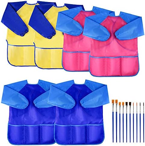 KUUQA Waterproof Children Art Smock Kids Art Aprons, Painting Supplies (Paints and brushes not included)