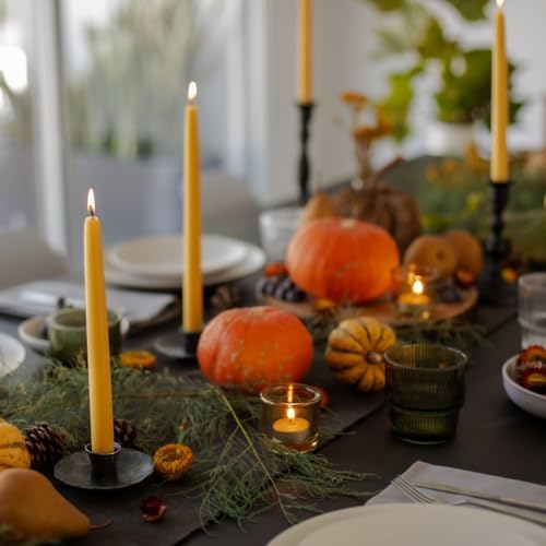 Bluecorn 100% Pure Beeswax Tealight Candles in Metal Cups | Natural Beeswax Candles, Handcrafted in Colorado | Long Burn (4-5 Hours) | Soy, Paraffin, & Fragrance Free, Bulk 24-Pack